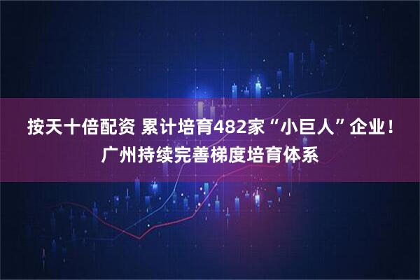 按天十倍配资 累计培育482家“小巨人”企业！广州持续完善梯度培育体系